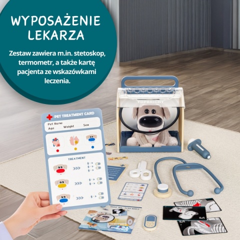 Topbright Pluszowa zabawka interaktywna Dr. Dog | Zestaw edukacyjny małego weterynarza 36m+