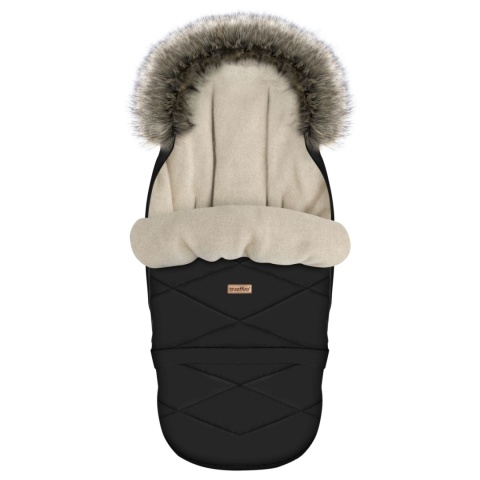 ZAFFIRO Komplet Śpiworek GrowUP + mufki Aspen wełna premium | black