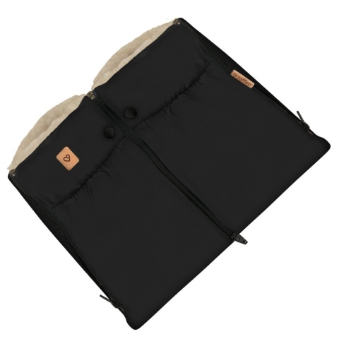 ZAFFIRO Komplet Śpiworek iGrow + mufki Nordico wełna premium | black