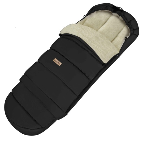 ZAFFIRO Komplet Śpiworek iGrow + mufki Nordico wełna premium | black