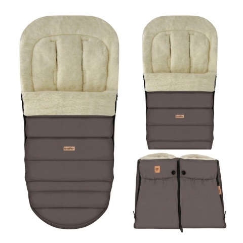 ZAFFIRO Komplet Śpiworek iGrow + mufki Nordico wełna premium | taupe