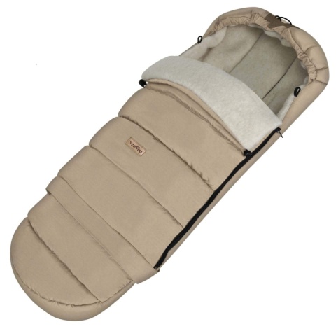 ZAFFIRO Komplet Śpiworek iGrow + mufki Scandi wełna premium | beige