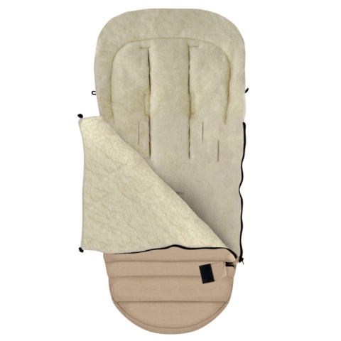 ZAFFIRO Komplet Śpiworek iGrow + mufki Scandi wełna premium | beige