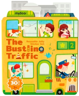 mideer Zestaw wielorazowych żelowych naklejek | Ulica