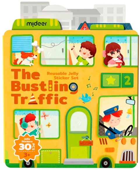 mideer Zestaw wielorazowych żelowych naklejek | Ulica