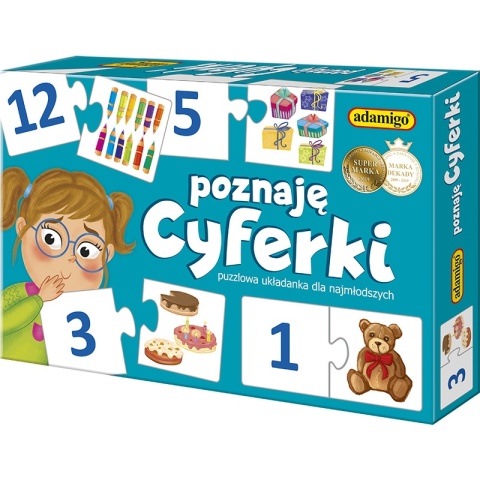 Adamigo Poznaję literki + Poznaję cyferki | zestaw puzzli edukacyjnych - gier planszowych