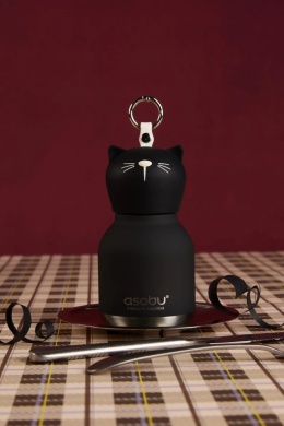 Asobu Butelka termiczna Mini Bestie | Czarny Kot 200 ml