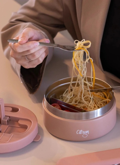 Citron Termos Obiadowy z Podziałką 400ml | Blush Pink