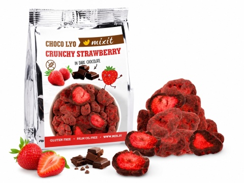 Mixit Chrupiące truskawki w czekoladzie do kieszeni (60g)