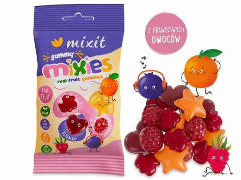 Mixit Owocowe Mixies | naturalne cukierki żelki mix smaków