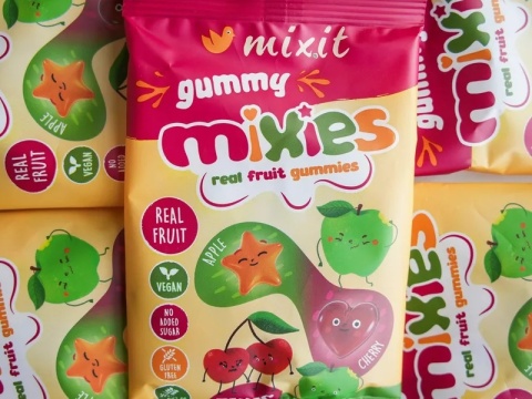 Mixit Owocowe Mixies | naturalne żelki o smaku jabłka i czereśni