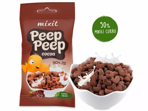 Mixit Płatki śniadaniowe Peep Peep | Kakaowe do kieszeni (25g)