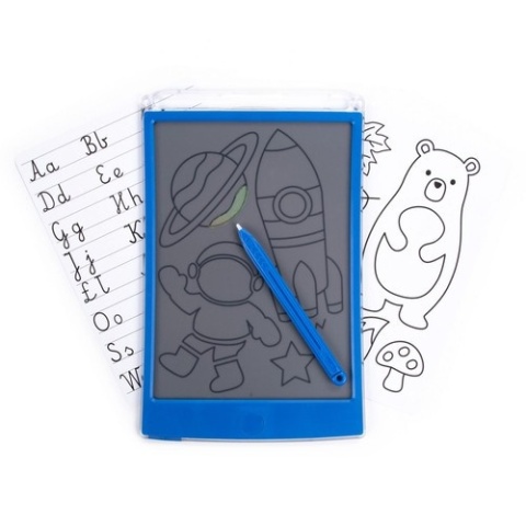 Tablet Graficzny z kartami pracy do rysowania przezroczysty niebieski KIDEA
