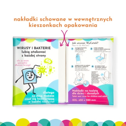 WuCetki Jednorazowe nakładki na toaletę dla dzieci i dorosłych