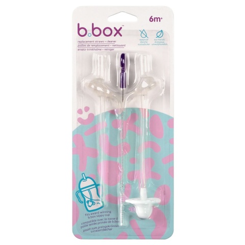 B.box Słomki zapasowe+szczoteczka do bidonu 2 szt