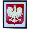 Godło Polski 3D – Urzędowy Wzór w Eleganckiej Drewnianej Ramie