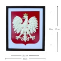 Godło Polski 3D – Urzędowy Wzór w Eleganckiej Drewnianej Ramie
