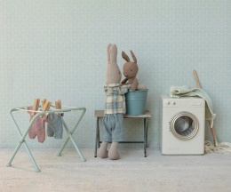 Maileg Knitted overalls for the Micro mouse - Heather