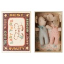 Maileg Myszki Bliźniaki w pudełku zapałek - Twins in matchbox kratka