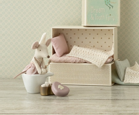 Maileg Box for milk teeth Tooth box. Small - Heather