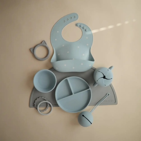 Mushie Miseczka silikonowa z przyssawką | Powder Blue