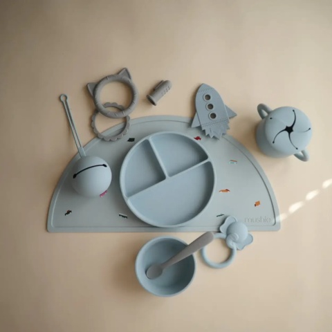 Mushie Talerzyk silikonowy z przyssawką | Powder Blue