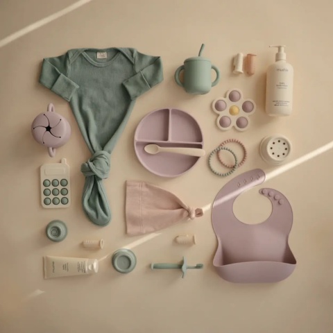 Mushie Talerzyk silikonowy z przyssawką | Soft Lilac