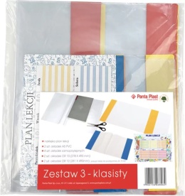 Okładki zestaw 3-klasisty Zestaw okładek 10szt + plan lekcji