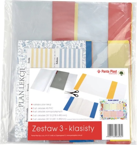 Okładki zestaw 3-klasisty Zestaw okładek 10szt + plan lekcji