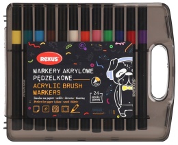 Rexus Markery akrylowe pędzelkowe 24 kolory