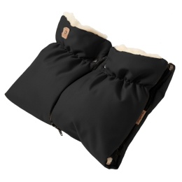 ZAFFIRO dwuczęściowe mufki 2w1 do wózka z WEŁNĄ | Nordico black czarne