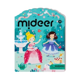 mideer Żelowe naklejki wielorazowe | Princess Dress-Up (61 szt.)