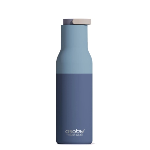 Asobu Butelka termiczna ze słomką Metro | pastel blue 600 ml