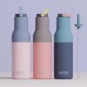 Asobu Butelka termiczna ze słomką Metro | pastel pink 600 ml