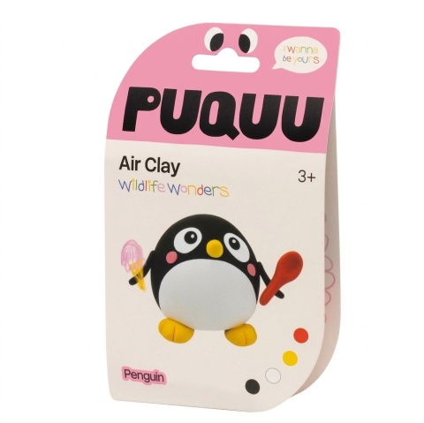 PUQUU Air Clay | Pingwin - zestaw masy plastycznej 3+