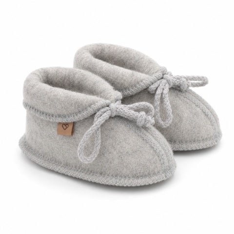 Zaffiro Buciki dziecięce Wełna premium Grey