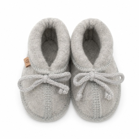 Zaffiro Buciki dziecięce Wełna premium Grey