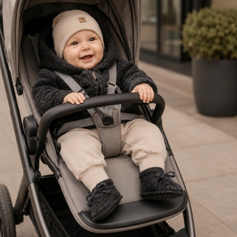 Zaffiro Buciki dziecięce Wełna premium | anthracite