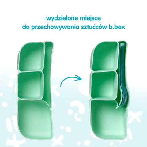 b.box Silikonowy wkład do lunchboxa z przegrodą na sztućce | Forest