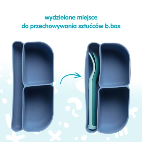 b.box Silikonowy wkład do mini lunchboxa z przegrodą na sztućce | Berry