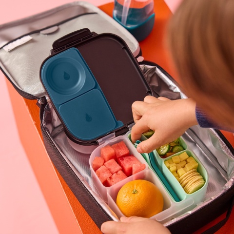 b.box Silikonowy wkład do mini lunchboxa z przegrodą na sztućce | Forest
