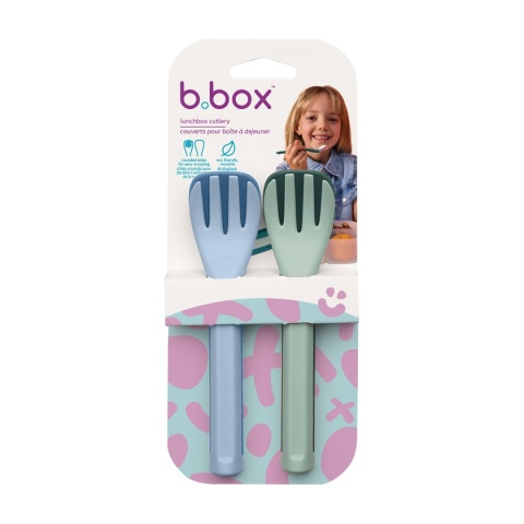 b.box sztućce do lunchboxa z łyżką i widelcem | 2 zestawy Horizon