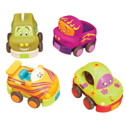 B.toys Zestaw 4 miękkich autek z napędem Wheeee-ls!