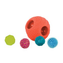 B.toys Kula z piłkami sensorycznymi sorter – kombinacyjny zestaw sensoryczny - czerwony Ballyhoo